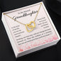 To My Granddaughter - Always Hold Me In Your Heart, For You Are Forever In Mine - Interlocking Hearts Necklace