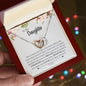 To My Daughter | You Are Braver Than You Believe - Interlocking Hearts necklace