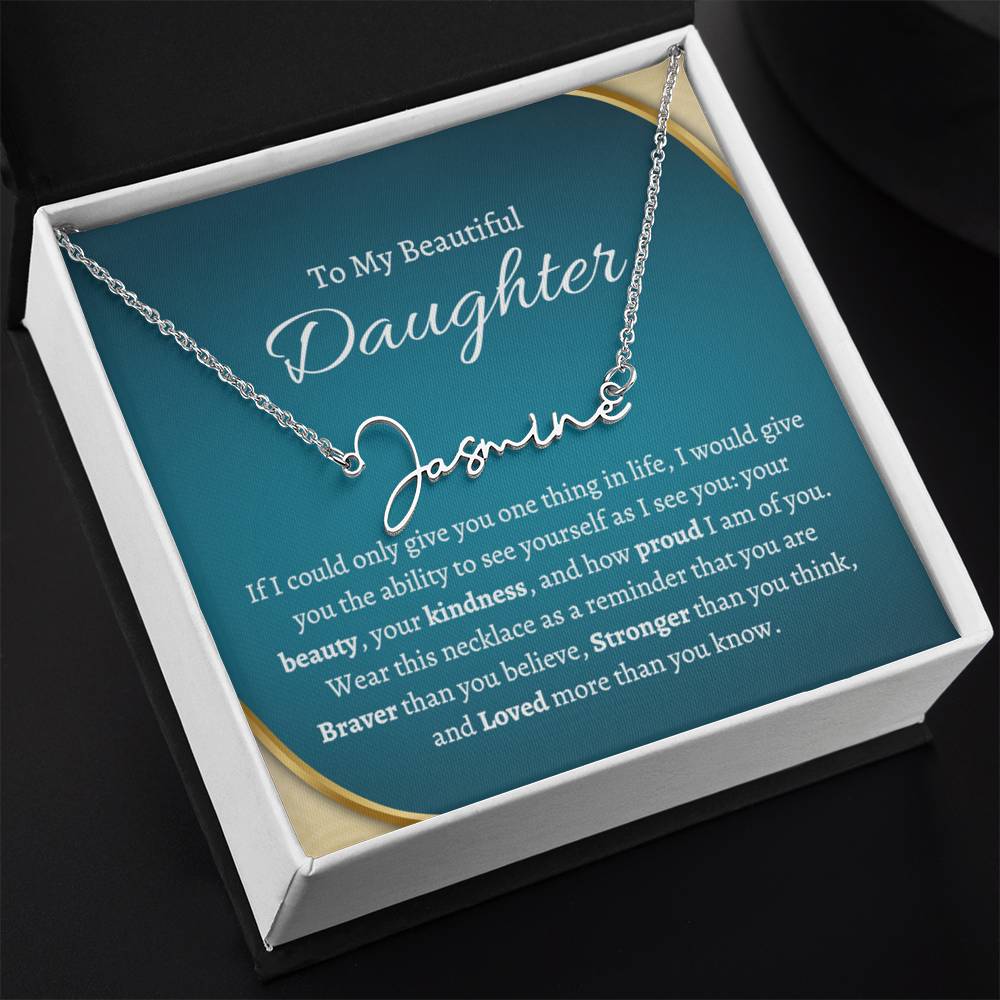 To My Daughter - You Are Loved More Than You Know - Personalized Name Necklace