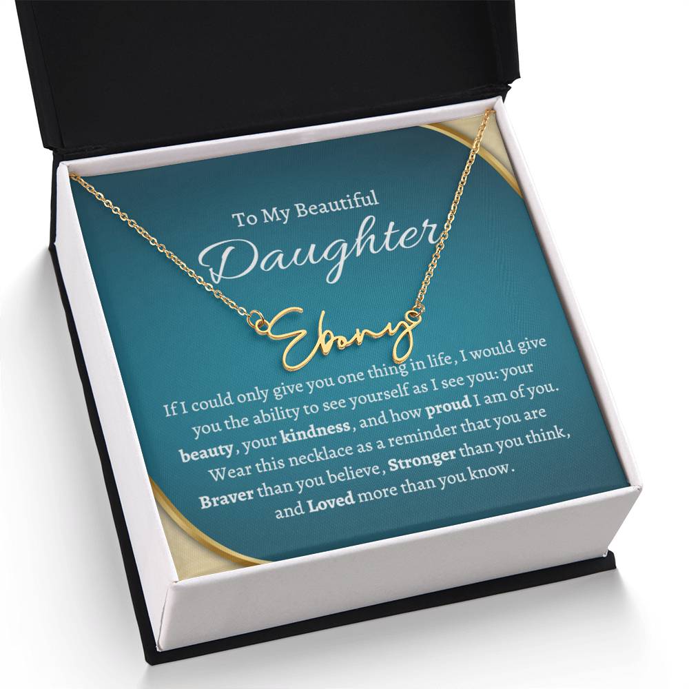 To My Daughter - You Are Loved More Than You Know - Personalized Name Necklace