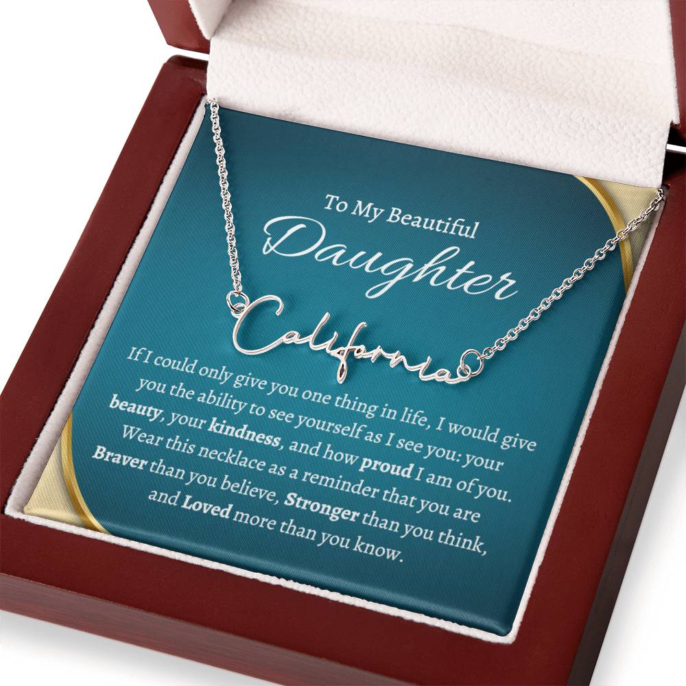To My Daughter - You Are Loved More Than You Know - Personalized Name Necklace
