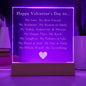 Valentine's Day Gift to My Soulmate - Custom Engraved Acrylic Plaque with Optional LED Base