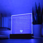 Valentine's Day Gift to My Soulmate - Custom Engraved Acrylic Plaque with Optional LED Base