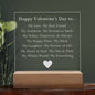 Valentine's Day Gift to My Soulmate - Custom Engraved Acrylic Plaque with Optional LED Base