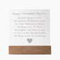 Valentine's Day Gift to My Soulmate - Custom Engraved Acrylic Plaque with Optional LED Base