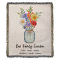 Birth Month Flower Bouquet Heirloom Woven Blanket - Personalized Gift for Mom & Grandma