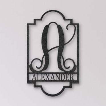 Regal Monogram Personalized Name Steel Sign