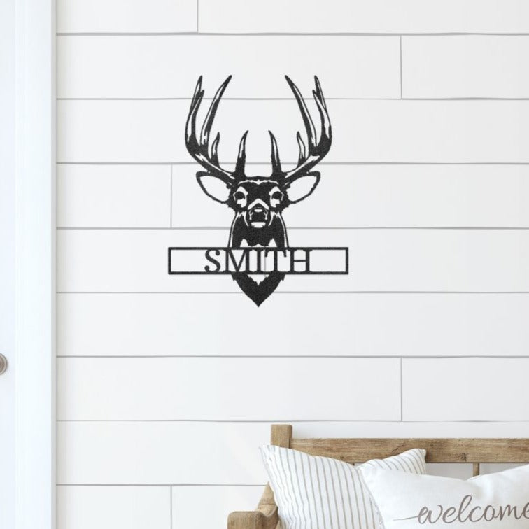 Buck Mount Personalized Name Steel Sign