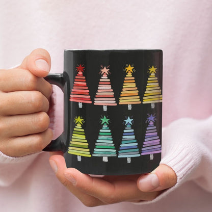 Colorful Rainbow Christmas Trees Collection - Graphic T-Shirts, Long-Sleeve Tees, Hoodie Tees, Sweatshirts, & Mugs