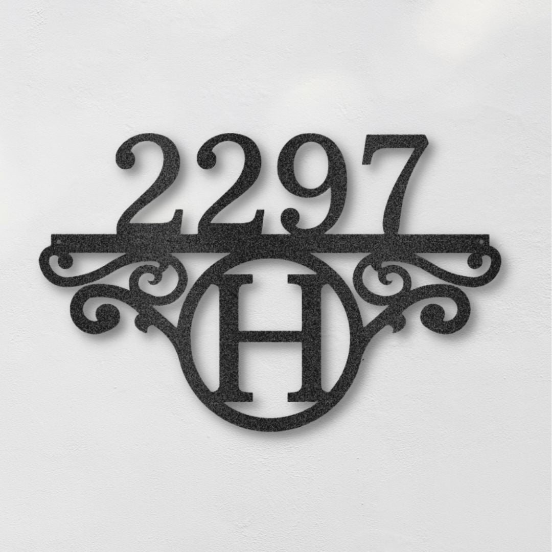 Initial Monogram Address Personalized Steel Sign