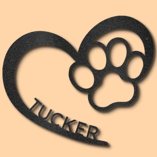 Puppy Love Personalized Dog Name Steel Sign