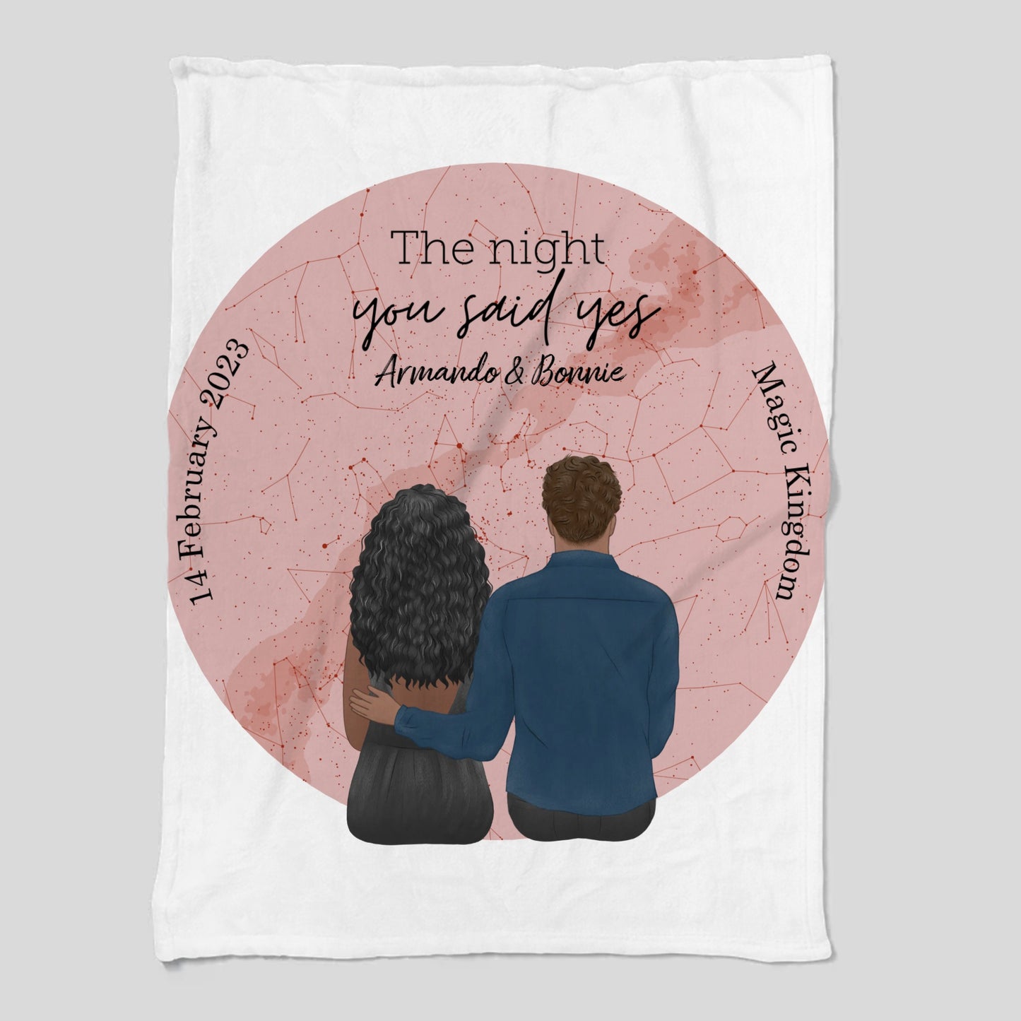 A Love Story Written in the Stars - Personalized Premium Blanket with Star Map