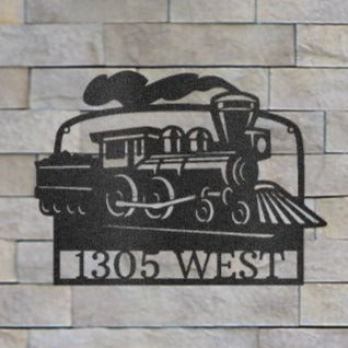 Coal Train Personalized Address or Name Steel Sign