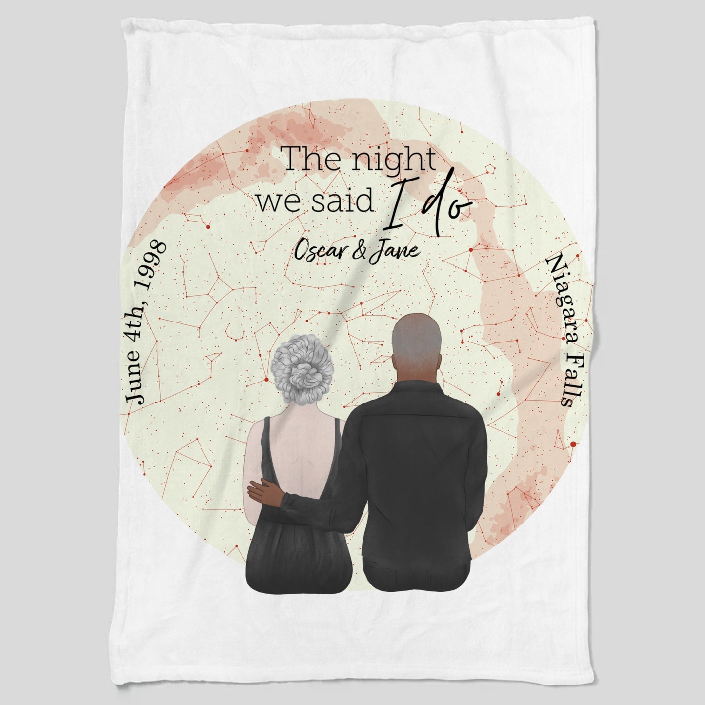 A Love Story Written in the Stars - Personalized Premium Blanket with Star Map