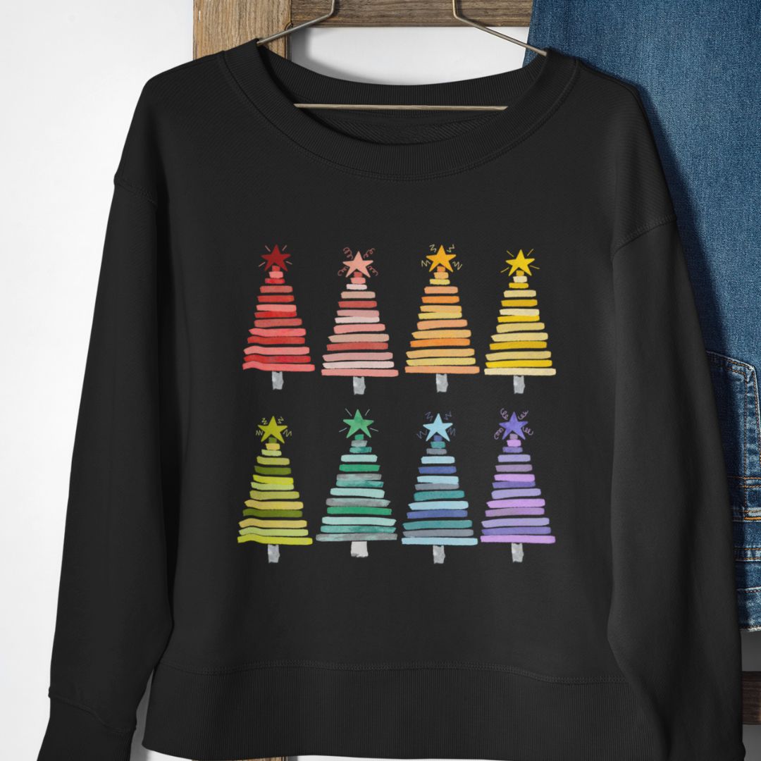 Colorful Rainbow Christmas Trees Collection - Graphic T-Shirts, Long-Sleeve Tees, Hoodie Tees, Sweatshirts, & Mugs