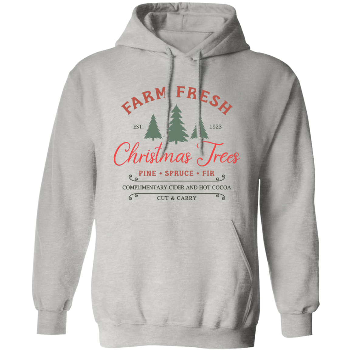 Farm Fresh Christmas Trees Holiday Graphic Pullover Hoodie