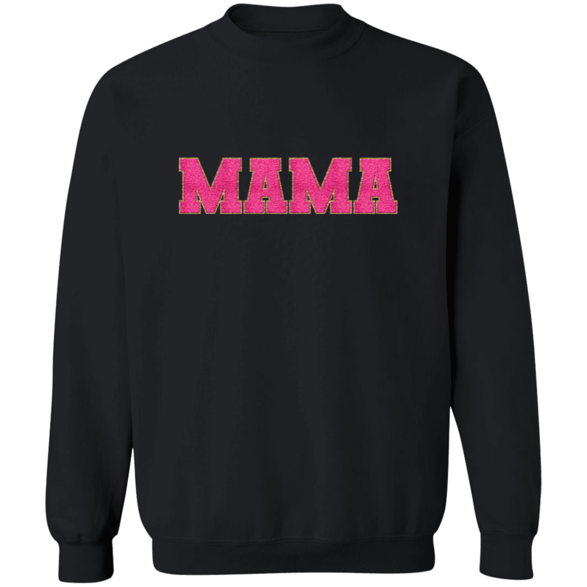 Nana, Mama, & Mini Sweatshirt Collection - Pink Faux Chenille Glitter Patch Matching Family Shirts