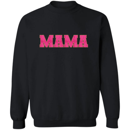 Nana, Mama, & Mini Sweatshirt Collection - Pink Faux Chenille Glitter Patch Matching Family Shirts