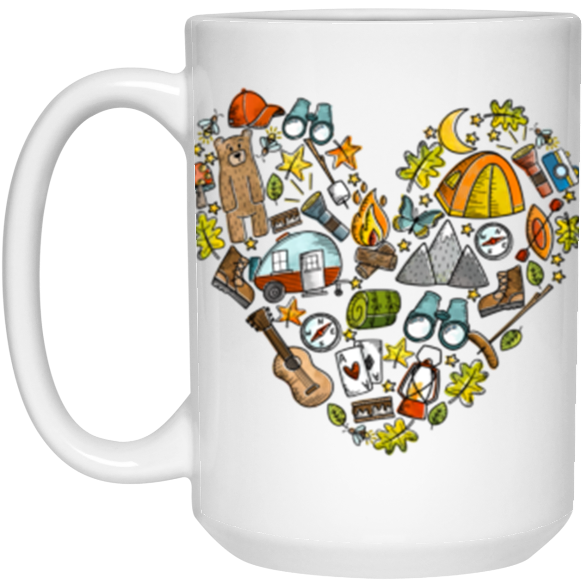 Camp Life Doodle Heart Collection - T-Shirts, Long-Sleeve T-Shirts, Sweatshirts, & Mugs