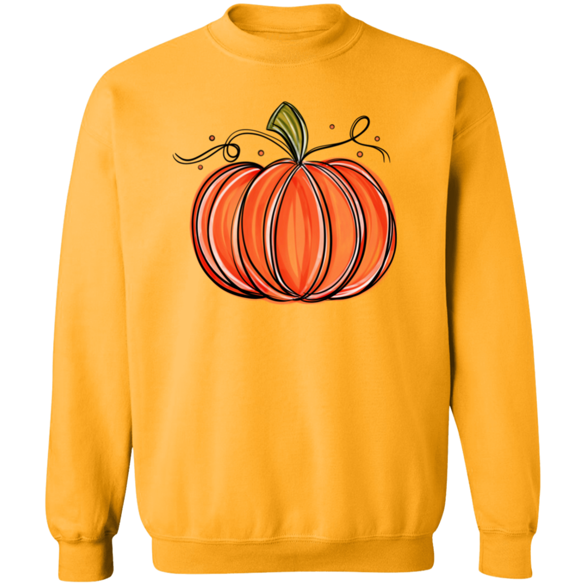 Pretty Fall Pumpkin Crewneck Pullover Sweatshirt