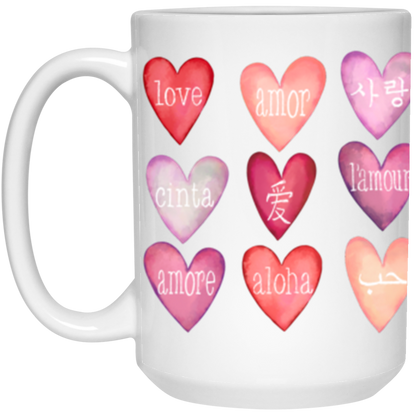 Love Languages Valentine Hearts Collection - T-shirts, Long-Sleeve Tees, Sweatshirts, Pillows, & Mugs