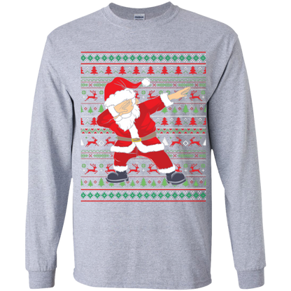 Dabbing Santa Ugly Christmas Sweater Youth LS T-Shirt