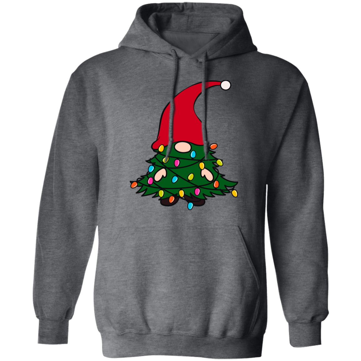 Christmas Tree Gnome Funny Holiday Pullover Hoodie