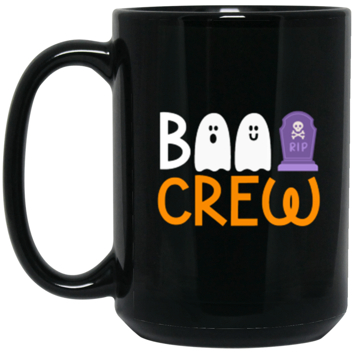 BOO Crew Halloween 11 oz or 15 oz Black Ceramic Mug