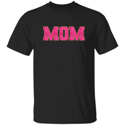 Nana, Mama, & Mini T-Shirt Collection - Pink Faux Chenille Glitter Patch Matching Family Shirts