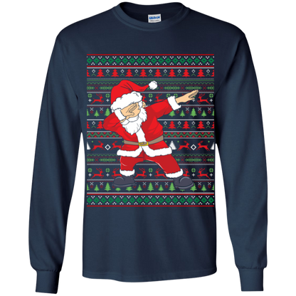 Dabbing Santa Ugly Christmas Sweater Youth LS T-Shirt