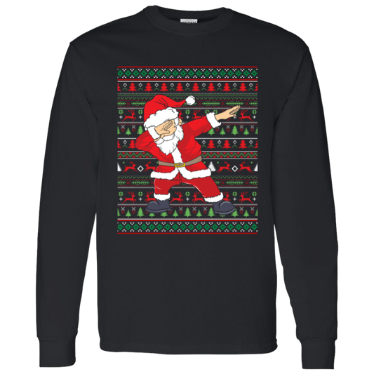 Dabbing Santa Ugly Christmas Sweater LS T-Shirt