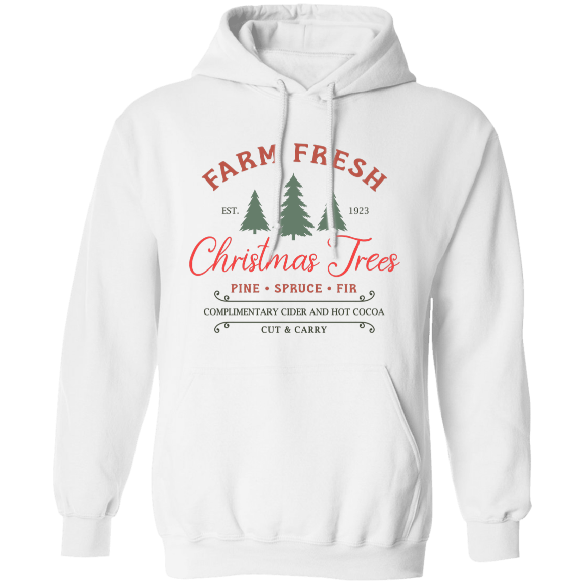 Farm Fresh Christmas Trees Holiday Graphic Pullover Hoodie