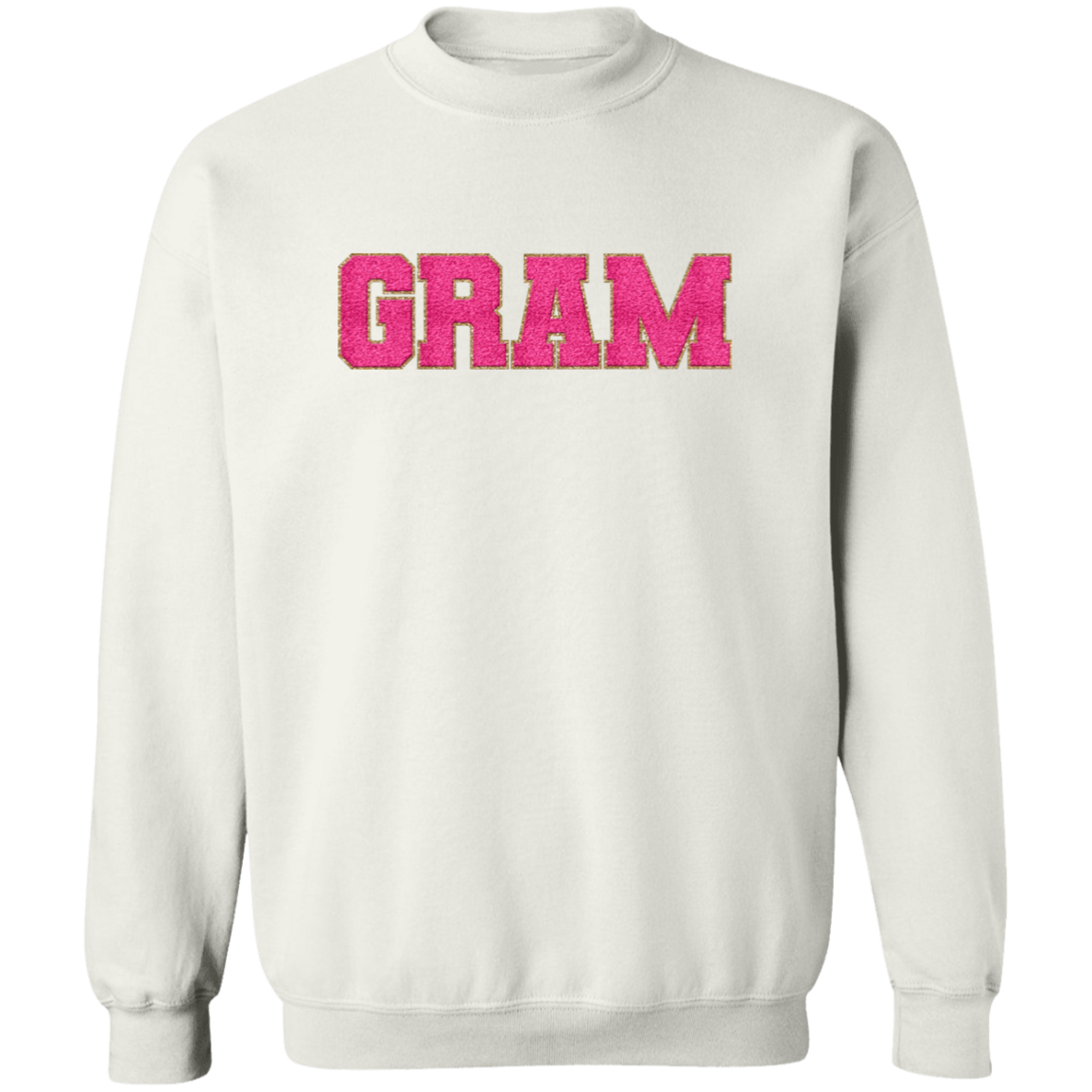 Nana, Mama, & Mini Sweatshirt Collection - Pink Faux Chenille Glitter Patch Matching Family Shirts