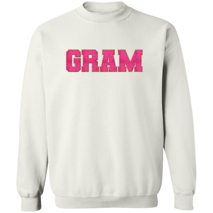 Nana, Mama, & Mini Sweatshirt Collection - Pink Faux Chenille Glitter Patch Matching Family Shirts