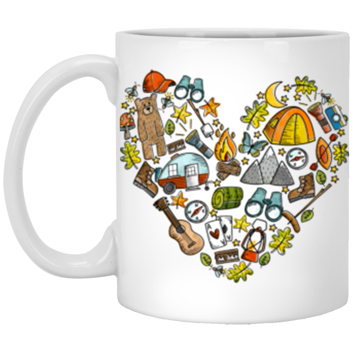 Camp Life Doodle Heart Collection - T-Shirts, Long-Sleeve T-Shirts, Sweatshirts, & Mugs