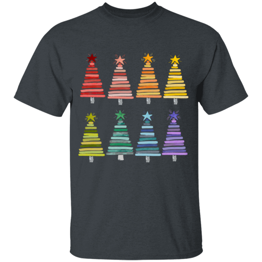 Colorful Rainbow Christmas Trees Youth T-Shirt