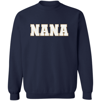 Nana, Mommy, & Me Shirts - White Faux Chenille Glitter Patches Matching Family Sweatshirts