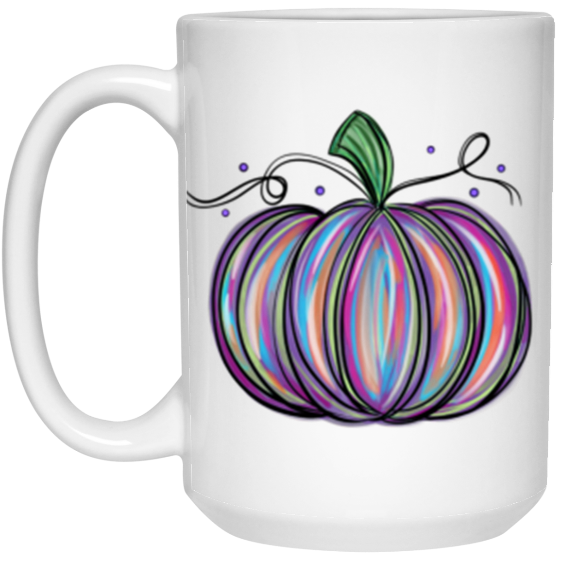 Pretty Purple Pumpkin 11 oz or 15 oz White Ceramic Mug