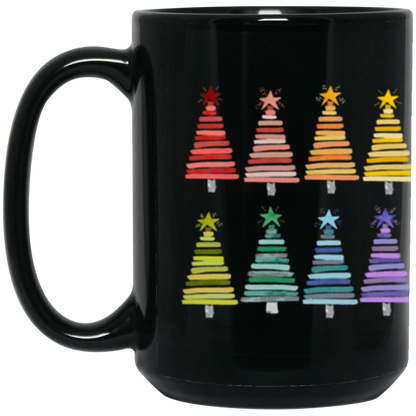 Colorful Rainbow Christmas Trees Collection - Graphic T-Shirts, Long-Sleeve Tees, Hoodie Tees, Sweatshirts, & Mugs