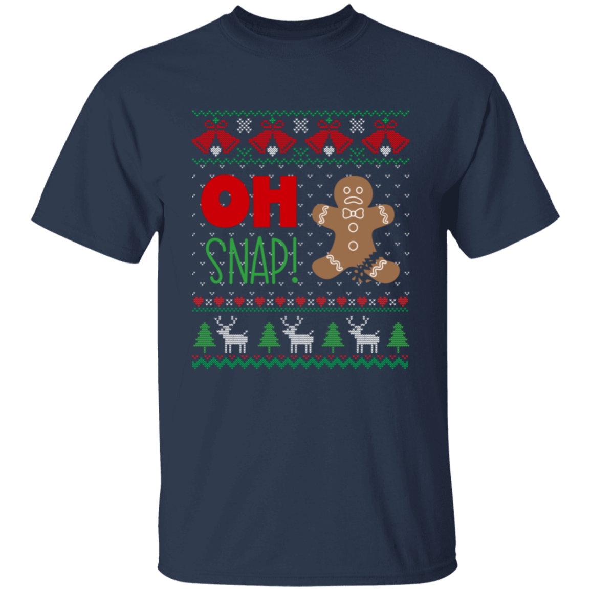 Oh Snap! Gingerbread Man Ugly Christmas Sweater T-Shirt