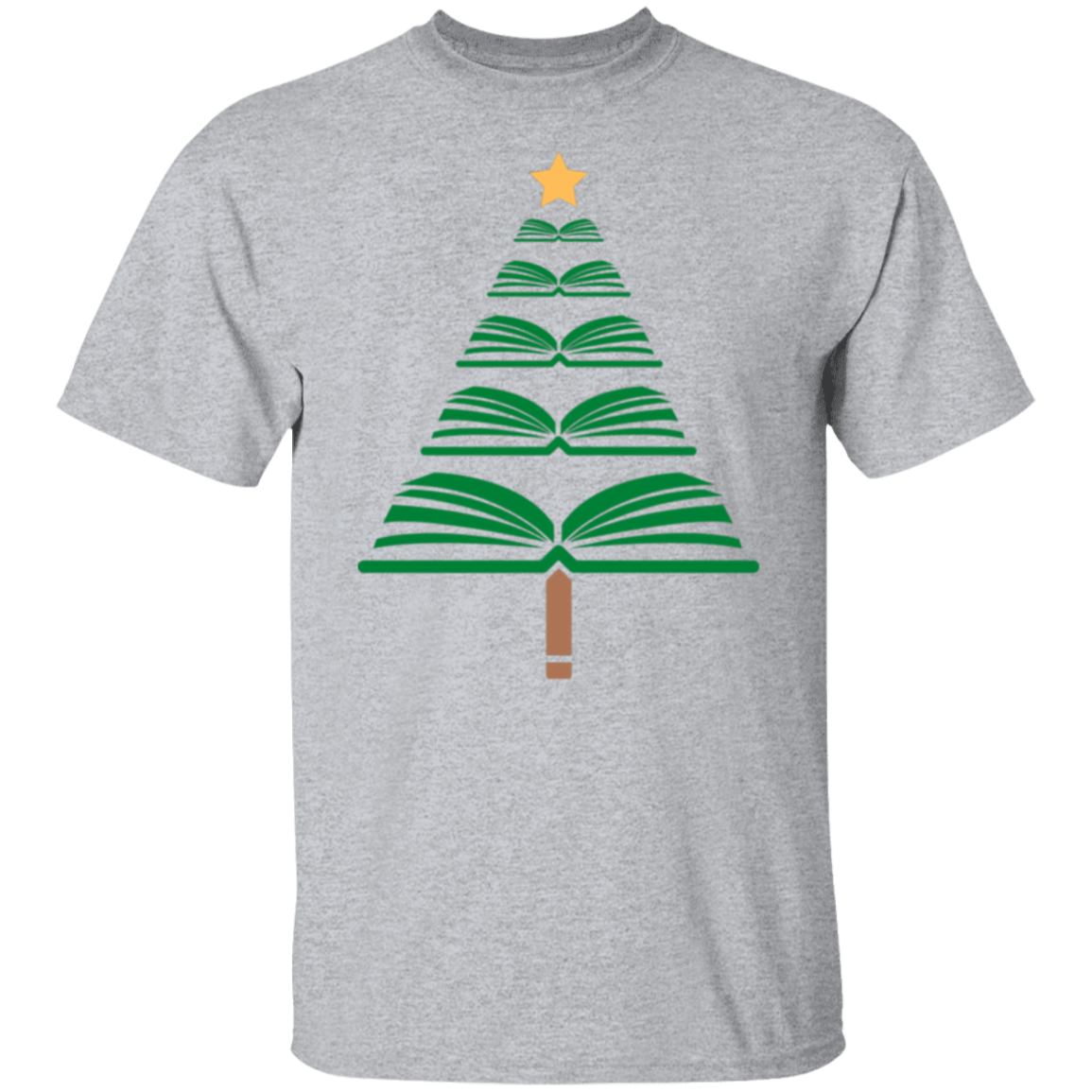 Merry Christmas Book Tree T-Shirt