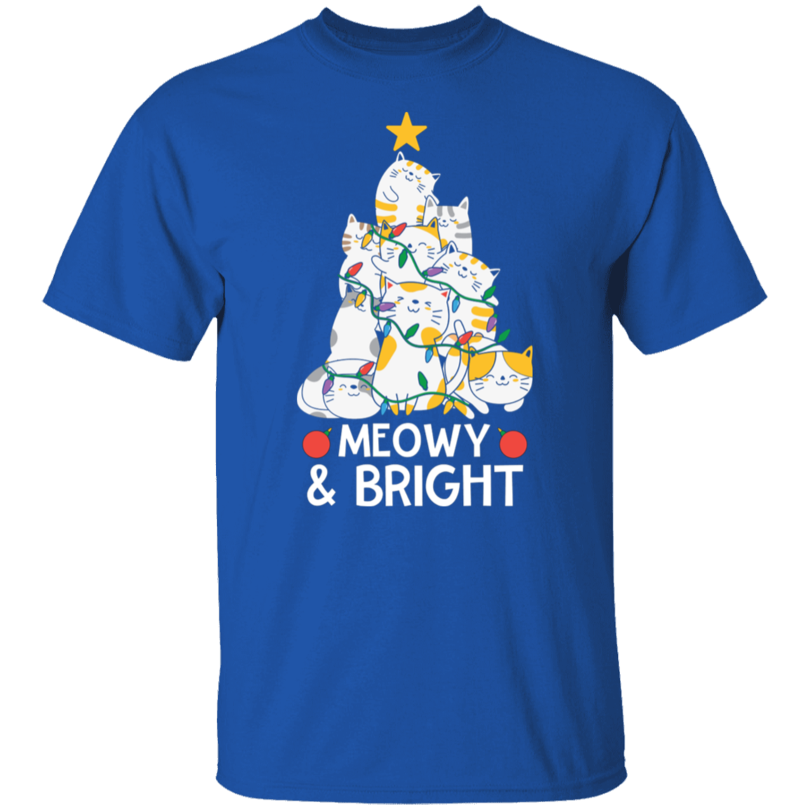 Meowy & Bright Cat Christmas Tree T-Shirt