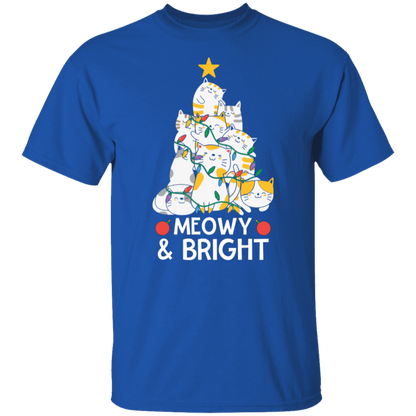 Meowy & Bright Cat Christmas Tree T-Shirt