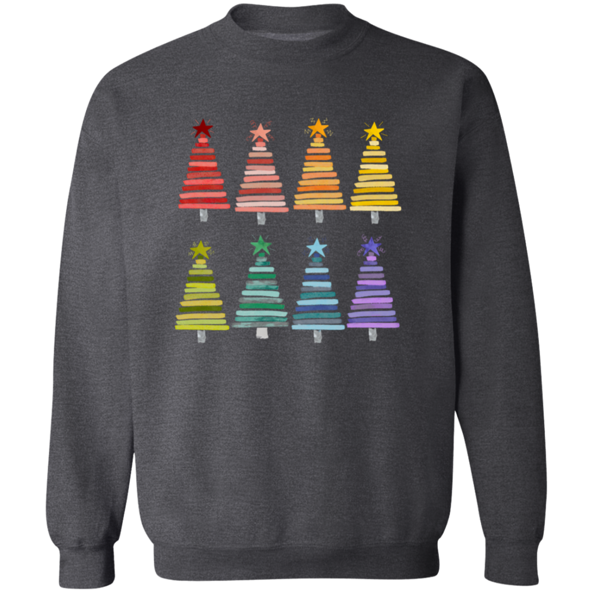 Colorful Rainbow Christmas Trees Collection - Graphic T-Shirts, Long-Sleeve Tees, Hoodie Tees, Sweatshirts, & Mugs