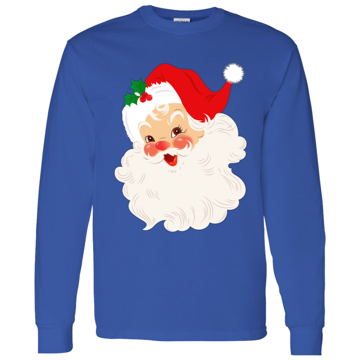 Retro Santa Claus Vintage Style Christmas LS T-Shirt