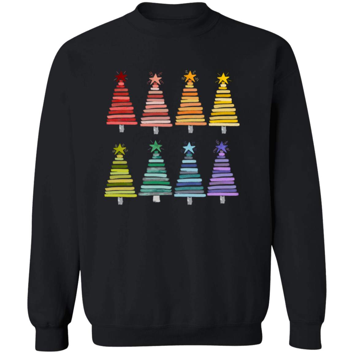 Colorful Rainbow Christmas Trees Collection - Graphic T-Shirts, Long-Sleeve Tees, Hoodie Tees, Sweatshirts, & Mugs