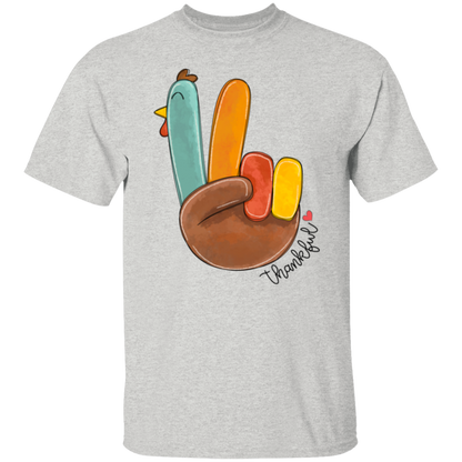 Peace Sign Turkey Thanksgiving T-Shirt