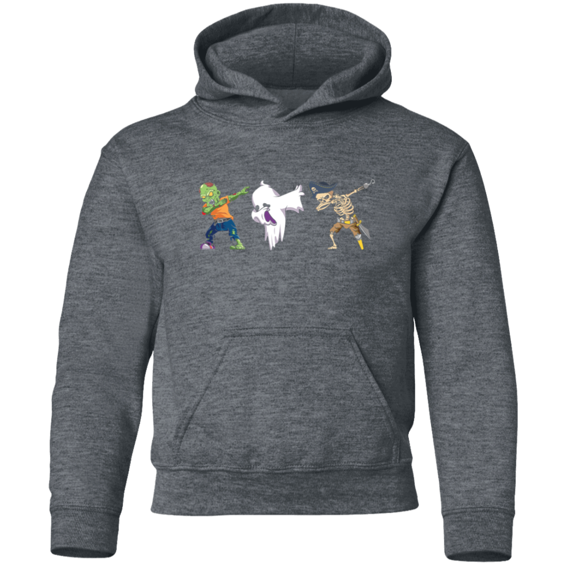 Halloween Dabbing  Zombie, Ghost, & Skeleton Youth Pullover Hoodie