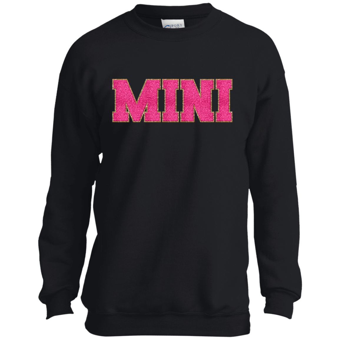 Nana, Mama, & Mini Sweatshirt Collection - Pink Faux Chenille Glitter Patch Matching Family Shirts