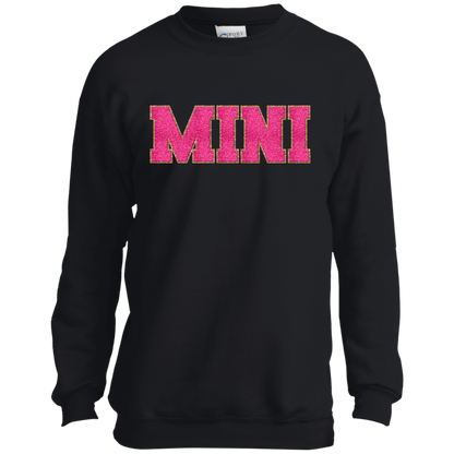 Nana, Mama, & Mini Sweatshirt Collection - Pink Faux Chenille Glitter Patch Matching Family Shirts